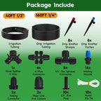 200FT Quick-Connect Drip Irrigation System | Automatic Irrigation Kit with 40FT 2/5" & 160FT 1/4" Tubing and Adjustable Drip Emitters, Garden Watering System for Lawn