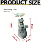 Garden Pond Spitters Statue Pond Water Feature Fish Pond Water Circulation Outlet Landscaping for Outdoor Patio Yard(Meditating Frog)