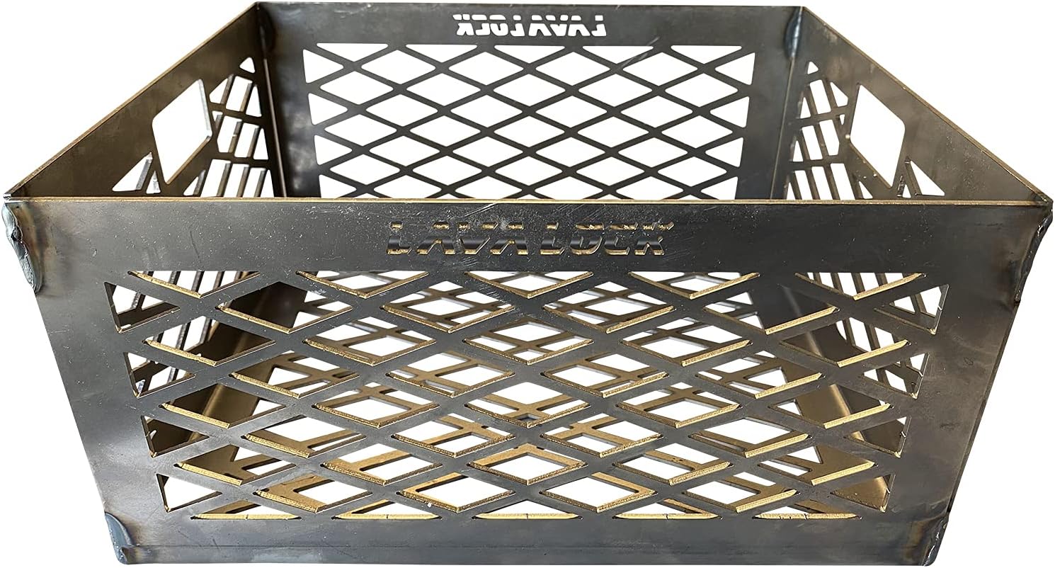 Total Control ® BBQ Charcoal Basket smoker pit fire box basket 12 x 10 x 6 Laser Cut - HEAVY DUTY