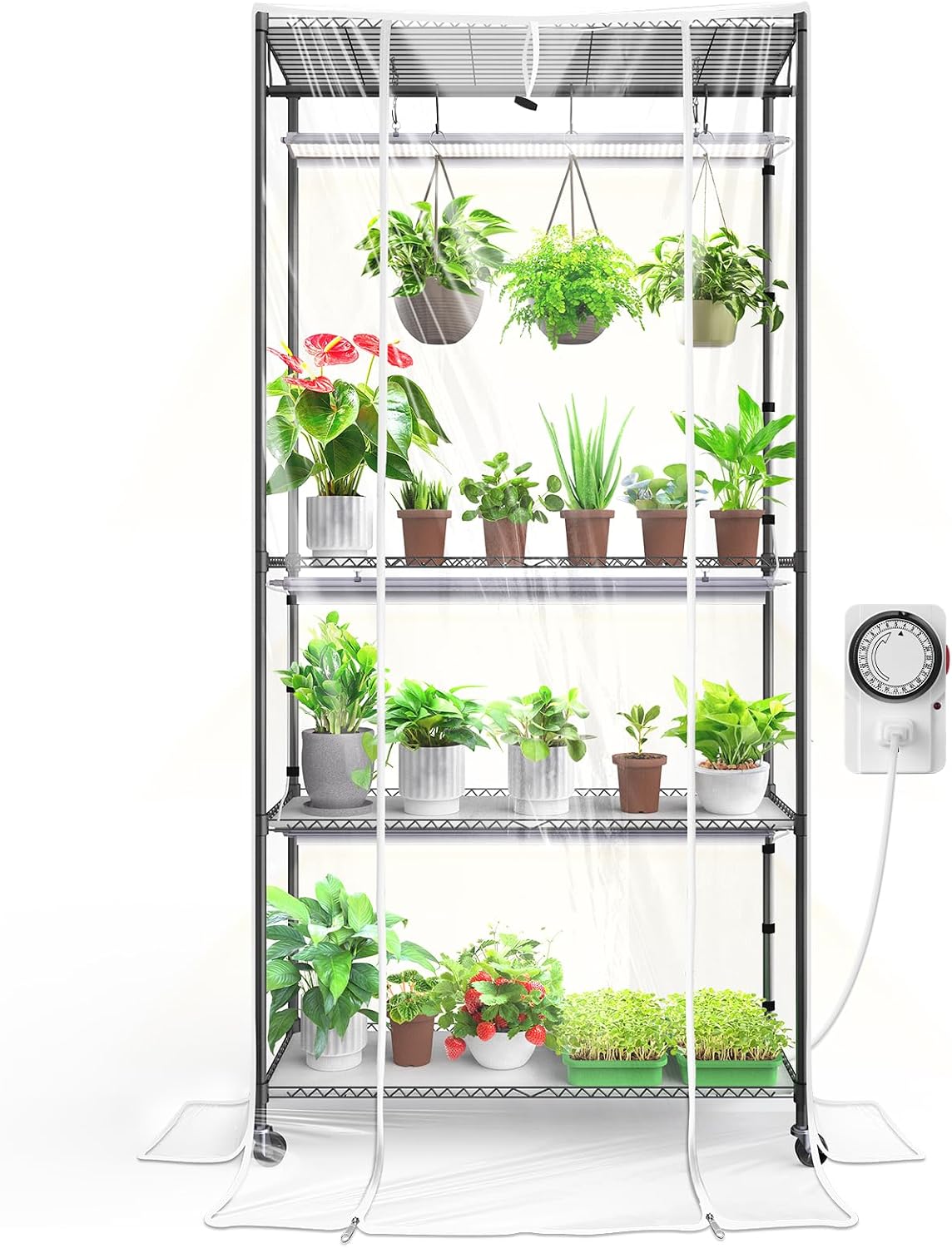 barrina cx3z indoor greenhouse with grow light 4-tier, main product view