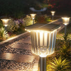 Super Bright Solar Powered Outdoor Lights 4 Pack,Adjustable Warm&Cool White,Waterproof IP65 Solar Garden Decorations Landscape Lighting Outside for Front Yard/Patio/Walkway/Driveway/Lawn/Pathway Light