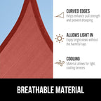 GORILLA GRIP Heavy Duty Sun Shade, UV Protection Fade Tear and Rust Resistant Rectangle Sunshade Canopy, Curved Edges Blocks Sunlight, Breathable Sail, Outdoor Patio, Lawn Garden 10x13 FT Terra