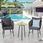 Metal Outdoor Side Tables Set of Two Small Outside Round End Table for Patio Modern Accent Garden Corner Table for Small Spaces, Balcony, Porch, Weather-Resistant Plant Stand Indoor, Yellow