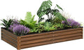 SnugNiture Galvanized Raised Garden Bed 8x4x1FT Outdoor Large Metal Planter Box Steel Kit for Planting Vegetables, Flowers