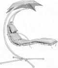 Hanging Lounge Chair Replacement Cushion with Umbrella, Thick Padding, Fade Resistant, Water Resistant for Outdoor Curved Chaise Hammock (Light Gray)