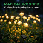 4 Pack 32LED Solar Garden Lights, 8 Lighting Modes Swaying Mushroom Lights, IP65 Waterproof Outdoor Decor for Garden, Yard, Patio, Pathway & Gifts for Women, Grandma (Warm White)