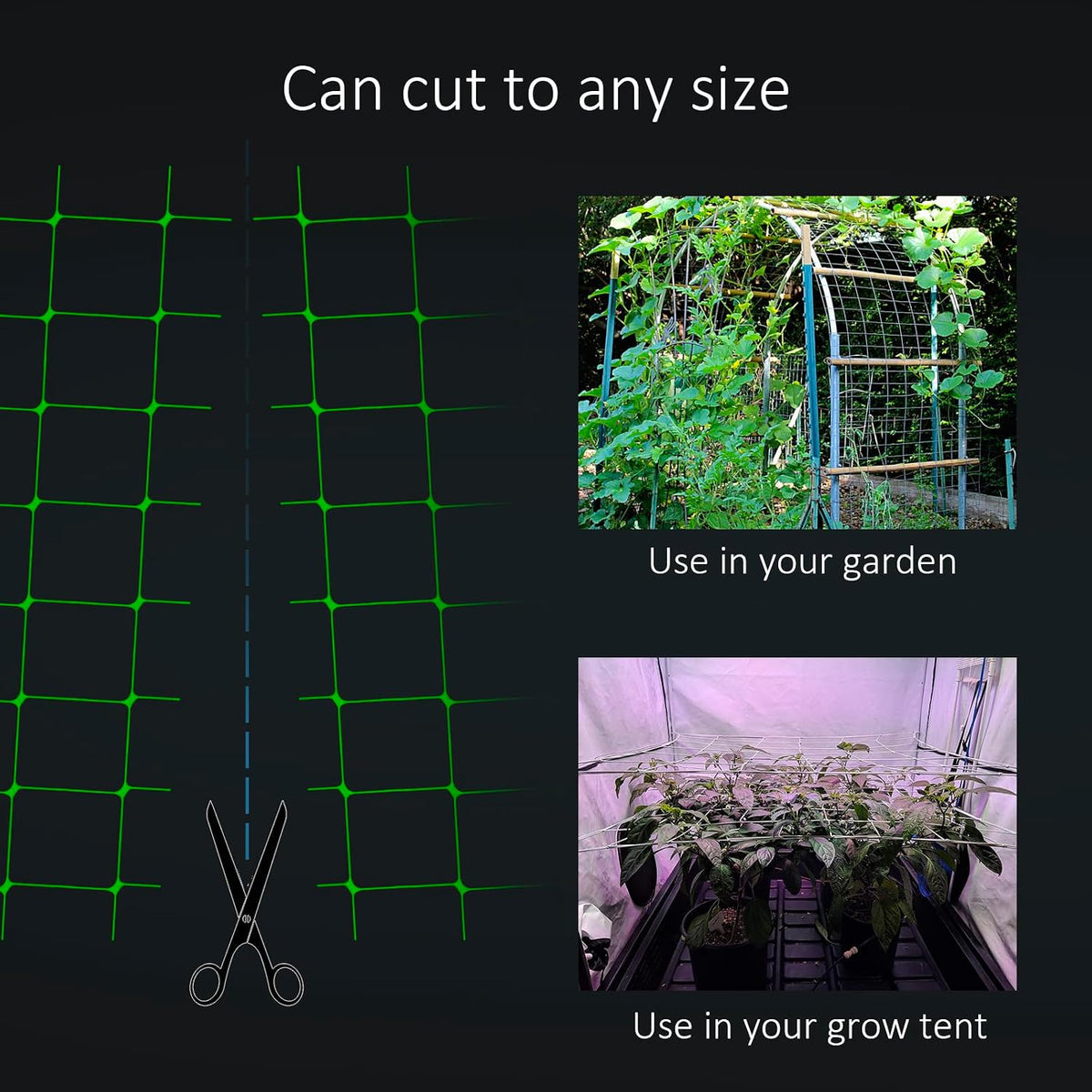 toolazy trellis netting 59" x328' green - heavy, close-up detail