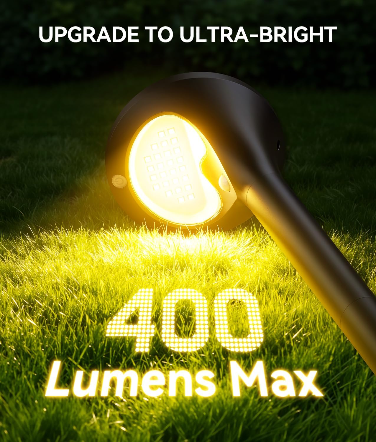 Solar Pathway Lights Outdoor with Motion Sensor, 6 Pack Security Solar Garden Lights, 400LM Bright LEDs, Larger Glass Panel, 3 Modes Waterproof Path Lights for Yard Patio Walkway Driveway
