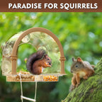 Window Squirrel Feeder, Large Squirrel Feeder for Outside,Funny Squirrel House with 5 Suction Cups，Plastic Squirrel Feeder which Easy to Install,No Assembly Required