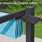 Pergola Shade Cover Replacement Canopy Top Compatible with 10 X 10 ft 6-Bar Pergola Frames - Turquoise Blue (Canopy Size 116" W x 95" L, Canopy Top Only)