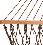 Castaway Living 13 ft. Double Traditional Hand Woven Antique Brown Polyester Rope Hammock – 2-Person, 450 lb Capacity, Free Extension Chains & Tree Hooks, Designed in The USA