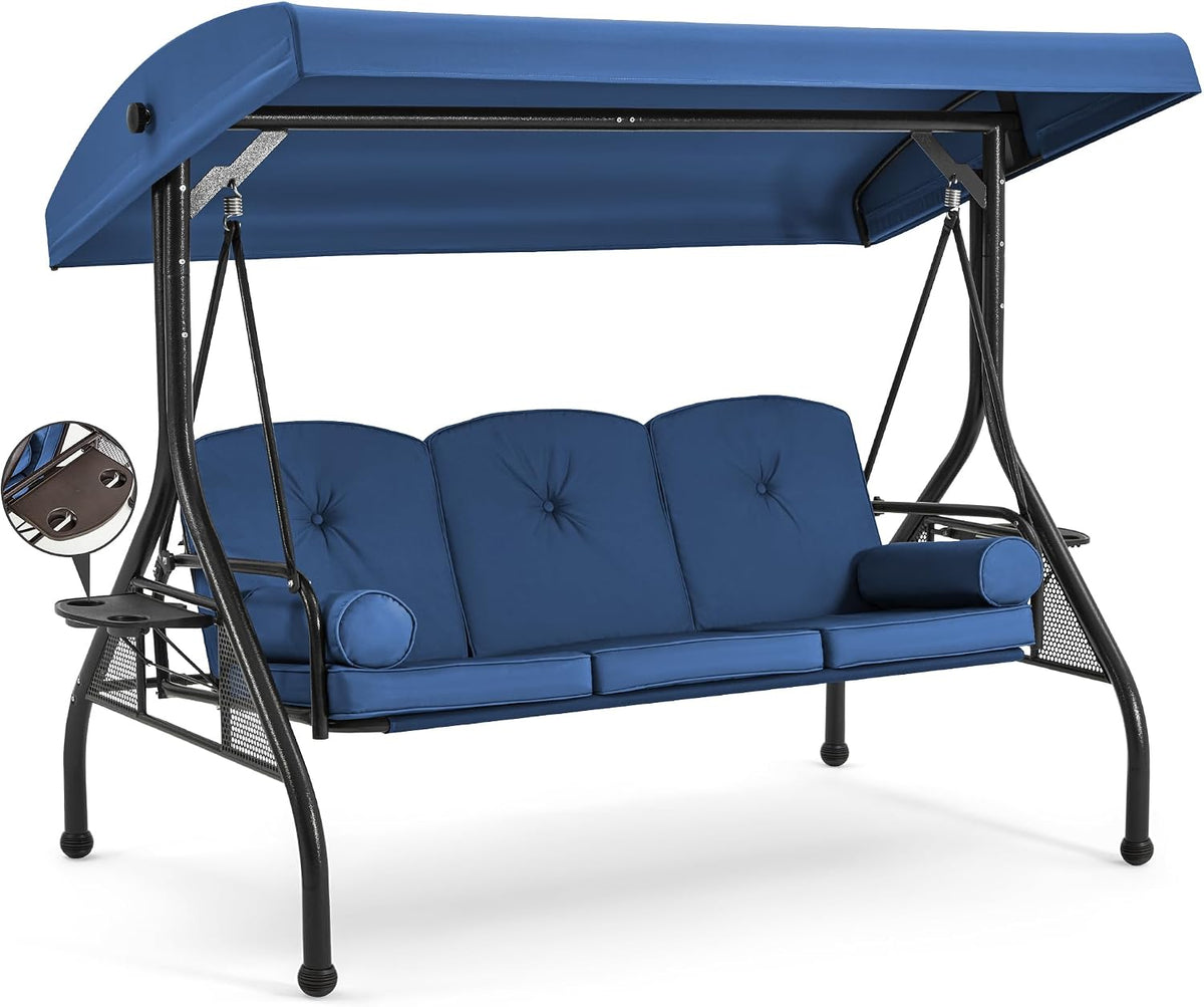 homrest 3 seat porch swing with adjustable canopy, main product view