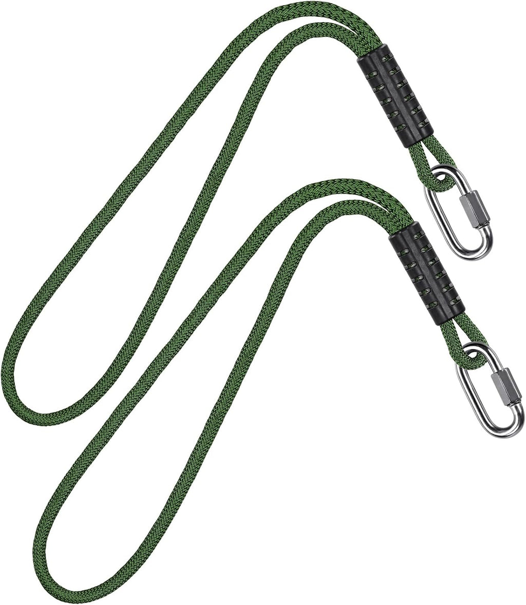 SELEWARE 2ft Tree Swing Rope Hammock Straps Hanging Kit - Fast & Easy Install for Hammock Chair, Tire Swing - Indoor/Outdoor Playground Accessories - Green, 2 Pack