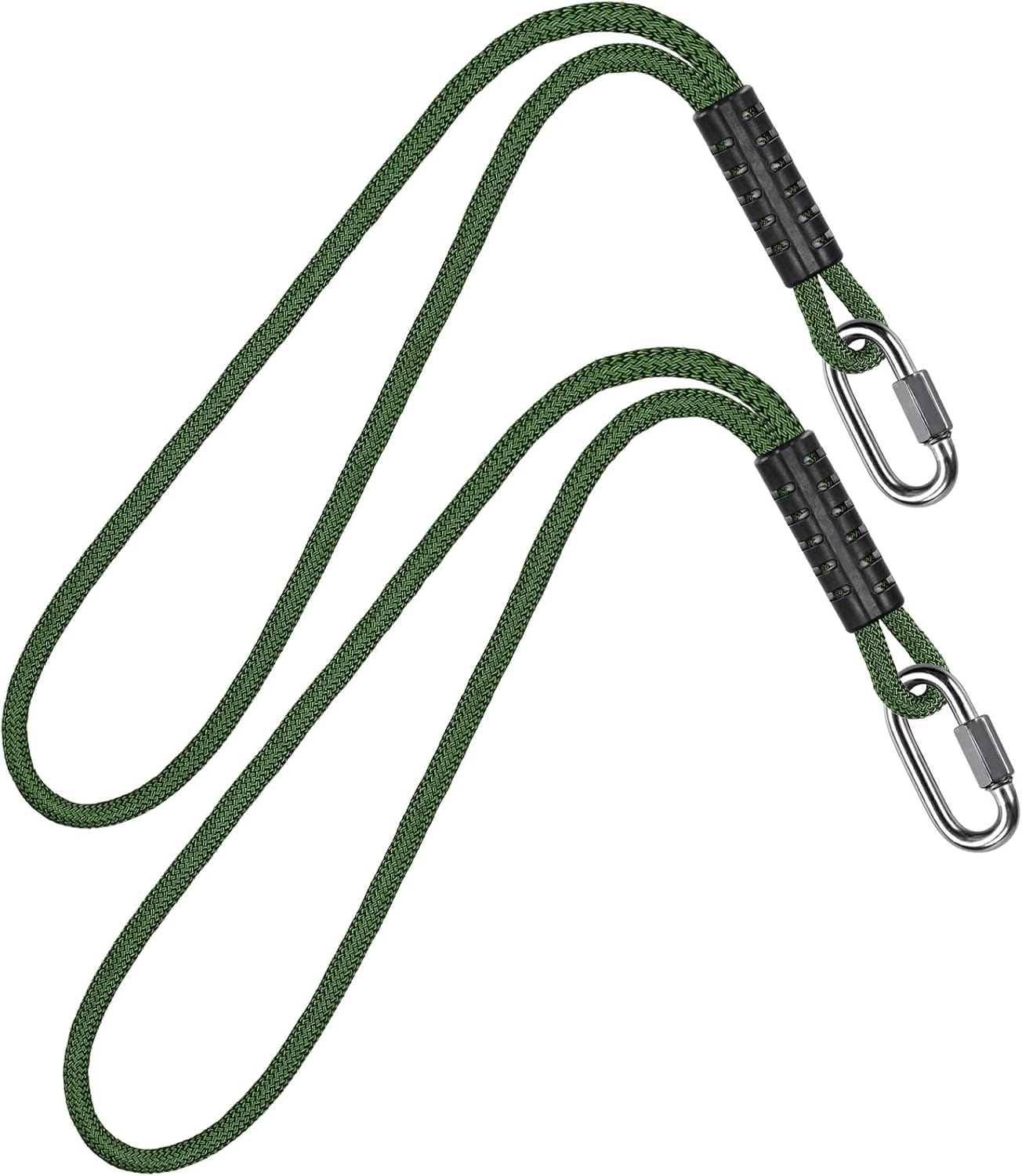SELEWARE 2ft Tree Swing Rope Hammock Straps Hanging Kit - Fast & Easy Install for Hammock Chair, Tire Swing - Indoor/Outdoor Playground Accessories - Green, 2 Pack