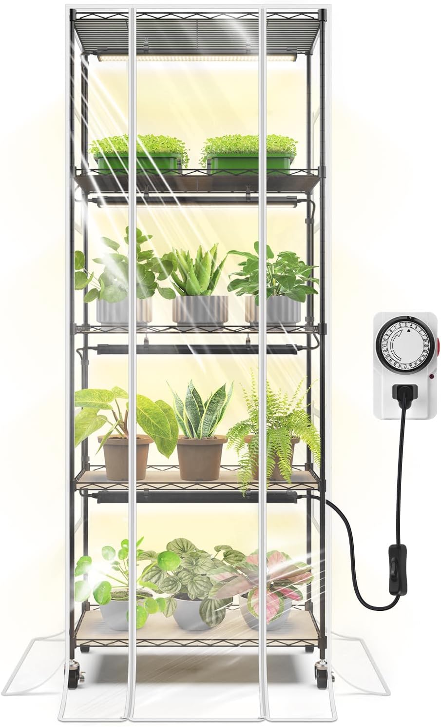 barrina cx91z indoor greenhouse with grow lights 5-tier, main product view