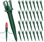 100-Pack Plastic Light Stakes, 5.5 Inch Christmas Yard Stakes for C7 C9 Christmas Lights Outdoor, Universal Light Stakes for Outdoor Holiday Lights, Green