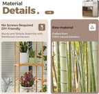 Bamworld Bamboo Plant Stand Indoor Hanging Plants Shelf for Multiple Plants Pots, Tall Large Flower Holder for Living Room, Patio, Balcony, Garden Nature Color