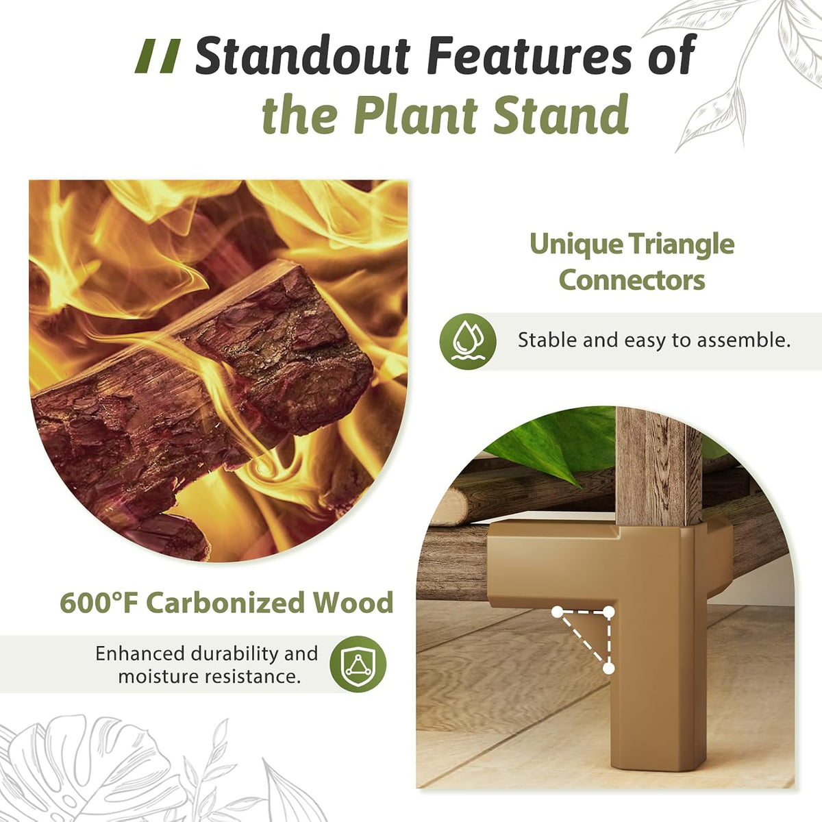 gentingbro plant stand indoor outdoor 63" tall plant, side view