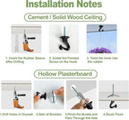 Ceiling Swag Hook Sets - Heavy Duty Hooks with Mounting Hardware for Hanging Plant, Ceiling or Extender Chains - Easy Install with Screws/Brackets (10 pcs - Black)