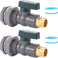 BILAL 2 Set 3/4 Inch Rain Barrel Spigot Kit with Bulkhead Fitting, 2 Set | Water Barrel PVC Garden Diverter Kit Hose Faucet Adapter for Water Tanks, Aquariums, Tubs, Pool, Garden Barrel