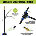 50FT 360° Adjustable Drip Irrigation System Garden Watering System with 12 Nozzles Plant Watering Devices Misting System Greenhouse Accessories for Yard, Lawn