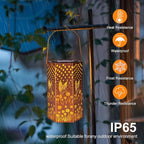2 Pack Hummingbird Solar Lanterns Outdoor Waterproof - Mothers Day Gifts for Mom Grandma, Birthday Gifts for Women, Solar Lights Outdoor Garden Decor for Outside