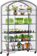 5-tier greenhouse with caster wheel, shelf height adjustable, main product view