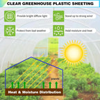 10x20ft clear greenhouse plastic covering tarp for chicken showing dimensions
