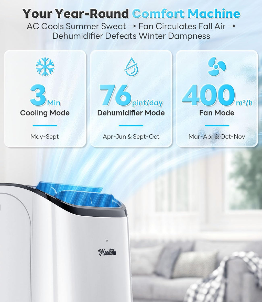 14,000 btu portable air conditioner with wifi & on a desk or shelf