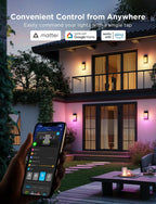 Govee Outdoor Wall Light,2 Pack,1500LM Smart RGBIC Porch Lights,IP65 | 45 Scene Modes,Waterproof Lights for Outdoor,Patio,Garage,DIY Wall Sconce Works with Alexa,Google Assistant and Matter