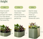 Vego garden 17" Tall 42" Round Raised Garden Bed Metal Raised Bed Planter Box for Vegetables Flowers Patio, Olive Green
