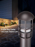 LEONLITE LED Low Voltage Landscape Pathway Lights, 3W 12V AC/DC Path Lighting, CRI90+, IP65 Waterproof, ETL Listed, Oil Rubbed Bronze Aluminum Housing, 3000K Warm White, Pack of 4