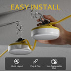 LED Construction String Lights 100FT, 10000 LM, 5000K Daylight LED String Work Lights, 100W Temporary Lighting for Job Site Outdoor Indoor, IP65 Waterproof Temporary Construction Lights, ETL Listed