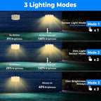 Peasur 1 Pack Solar Motion Lights Outdoor, 318 LED Solar Security Light with 3 Modes, IP65 Waterproof Powered Flood Lights for Outside Garden Backyard，Warm (White Frame)