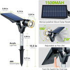 DenicMic Solar Spot Lights Outdoor Waterproof White Lens LED 4 Pack | Adjustable Angle Long Range Solar Lights Outdoor for Yard Garden Patio Wall Tree Landscape Spotlights, Acrylic Lighted Pole