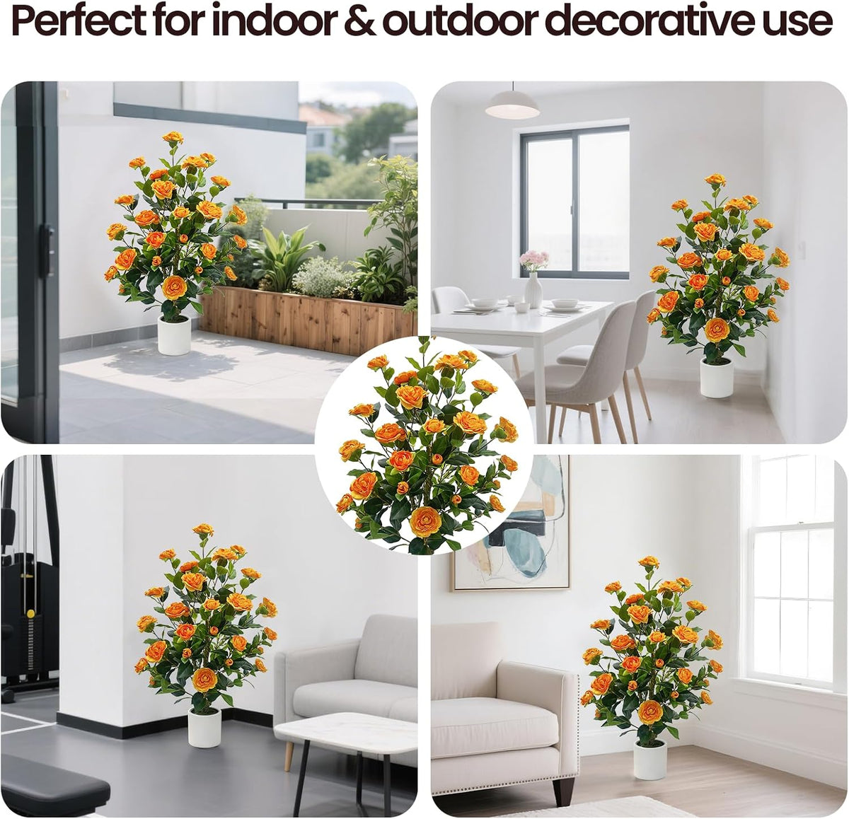 artificial camellia tree, 3ft faux flowering camellia plant, package contents