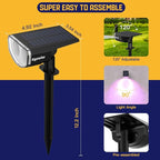 Kyosho Solar Spot Lights Outdoor, IP67 Waterproof Solar Lights for Yard, Garden and Walkways, 38 LEDs RGBW Multicolor Spotlight, 6 Pack