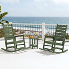 SERWALL Outdoor Rocking Chair, Oversized Rocking Chair with Footrest for Adults, HDPE All Weather Resistant Rocking Chairs for Patio, 350lbs Weight Capacity, Avocado Green