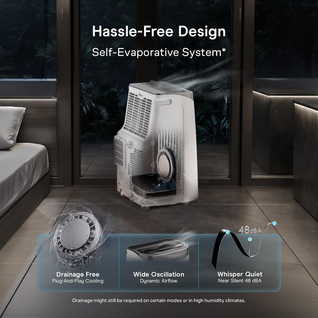 ac infinity smart portable air conditioner 5-in-1, all-season on a desk or shelf