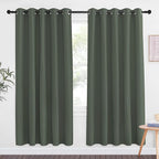 NICETOWN Blackout Doorway Curtain Drape 72 inch Length - Grommet Noise Reducing Thermal Insulated Solid Modern Window Treatments for Bedroom/Porch (1 Panel, Dark Mallard, 66 x 72 Inch,)