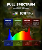 Barrina T1S Vertical Grow Light, 65W Full Spectrum, 5FT-5.6FT Height, Black | Mechanical Timer, High PPFD Grow Lights for Indoor Plants, Standing Side Lighting to Stand, Tall Plants, Foot Switch, Black