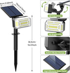102 LED Solar Spot Lights Outdoor Waterproof IP65, Adjustable Landscape Spotlights, [8 Pack/4 Modes] Auto On/Off Solar Powered Flood Lights for Outside Yard Garden Wall Pathway (Cool White)