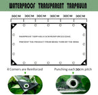 10' x12' clear waterproof tarp, pvc 14 mil shown in use