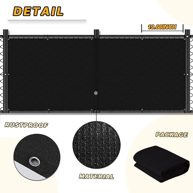 LOVE STORY Balcony Privacy Screen, 3'x16' Black Deck Shield Screen Fence Cover (HDPE),UV Protection and Weather-Resistant,3 FT Height for Deck, Patio, Backyard, Outdoor Pool, Porch, Railing