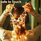 Warm White to Cool White Color Changing 200 LED 66FT Connectable Christmas String Lights for Outdoor Indoor Waterproof, 11 Modes Twinkle Fairy Lights Clear Wire for Christmas Tree Memory Remote Timer