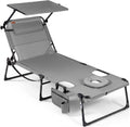 tanning chair with face hole & canopy, folding, main product view