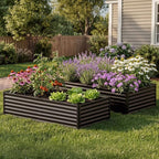 COMHOMA Galvanized Raised Garden Bed,Large Metal Planter Box for Outdoor Vegetables,Corrugated Steel Herbed Plants Container,Extra Deep Gardeners Kits with Open Bottom (2, 8x4x2FT)