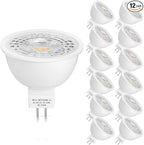 Mlambert 12 Pack MR16 LED Bulbs 50W Halogen Equivalent,2700K Warm White,5W GU5.3 MR16 12V Spotlight Bulb,Non-Dimmable,45° Beam Angle for Landscape