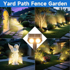 Solar Spot Lights Outdoor Adjustable Beam & PC Light Guide Column, 4 Pack Solar Lights Outdoor Waterproof IP65, 2 Modes & Auto On/Off Landscape Spotlights for Garden, Yard, Pathway, Tree (Warm Yellow)