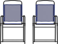 Flash Furniture Mystic Folding Patio Sling Chairs, Outdoor Textilene Lawn Chairs with Armrests, Set of 2, Navy | Textilene